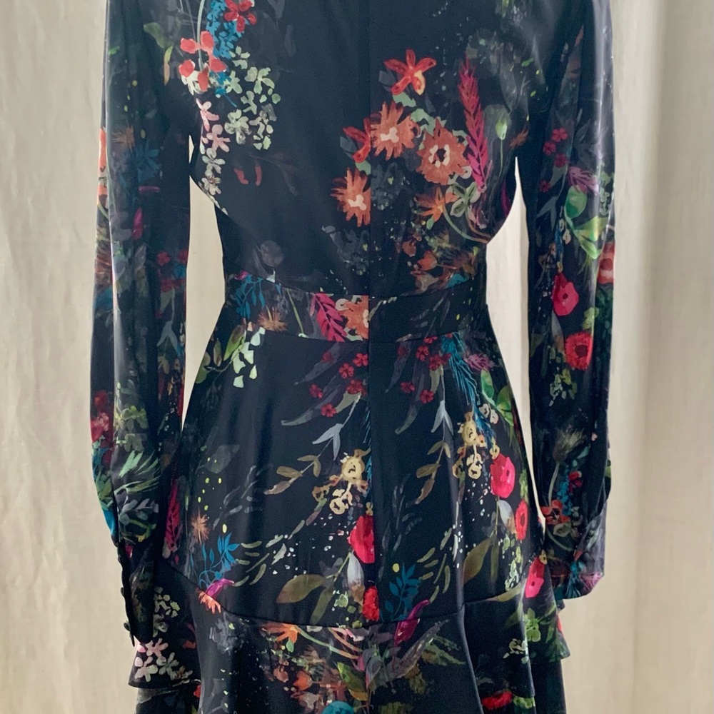 NWOT Parker Mini Long Sleeve Black Floral Dress Size XS - Picture 5 of 16
